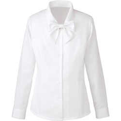 長袖リボンブラウス 17号 ホワイト EWB433