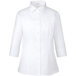 七分袖シャツブラウス 17号 ホワイト ESB659-11