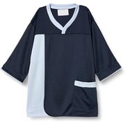 検診衣(プルオーバー前開) M ネイビー×サックス 7075SK-7