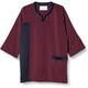 検診衣（プルオーバー前開） S バーガンディ×ネイビー 7075SK-16