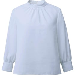 スタンドギャザー八分袖ブラウス 7号 サックス EWB755-6