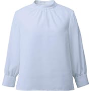 スタンドギャザー八分袖ブラウス 7号 サックス EWB755-6