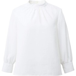 スタンドギャザー八分袖ブラウス 9号 オフホワイト EWB755-11