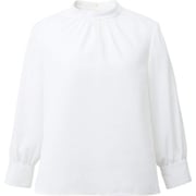 スタンドギャザー八分袖ブラウス 15号 オフホワイト EWB755-11