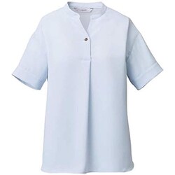 スキッパーブラウス 13号 サックス ESB780-6