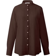 長袖スタンドカラーブラウス 13号 ブラウン EWB799-3