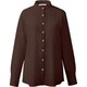 長袖スタンドカラーブラウス 17号 ブラウン EWB799-3