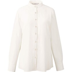 長袖スタンドカラーブラウス 11号 オフホワイト EWB799-11