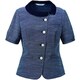アシンメトリーオーバーブラウス 15号 ネイビー ESA830-2