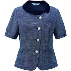 アシンメトリーオーバーブラウス 15号 ネイビー ESA830-2