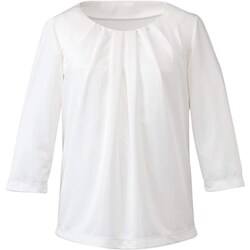 七分袖プルオーバー（レディス用） 3L ホワイト EWT535-11