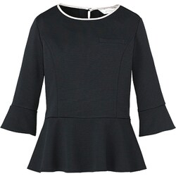 七分袖プルオーバー（レディス用） S ブラック EWT631-10