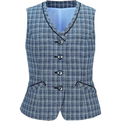 チェックベスト（レディス用） 13号 ネイビーチェック EAV870-62