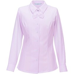 長袖リボンブラウス 11号 ピンク EWB872-9