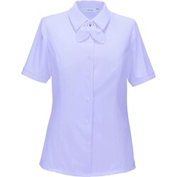 半袖リボンブラウス 11号 パープル ESB874-7