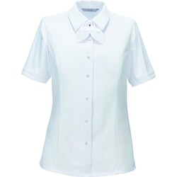 半袖リボンブラウス 15号 ホワイト ESB874-11