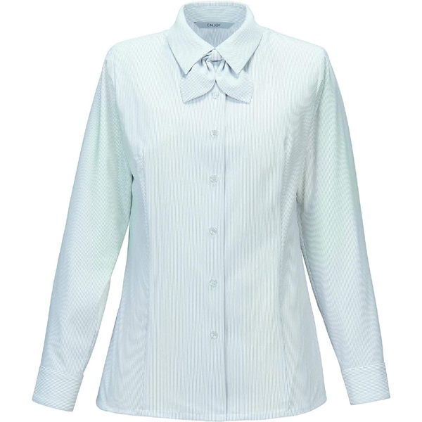 長袖リボンブラウス 15号 グレー EWB876-55