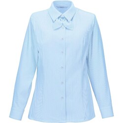 長袖リボンブラウス 9号 サックス EWB876-56