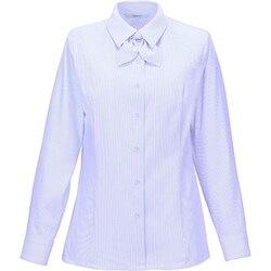 長袖リボンブラウス 15号 パープル EWB876-57