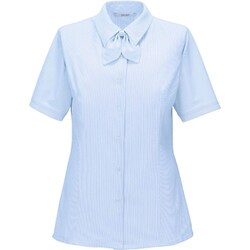 半袖リボンブラウス 9号 サックス ESB878-56