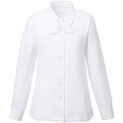 長袖リボン付きブラウス 17号 ホワイト EWB386-11