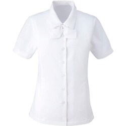 半袖リボン付きブラウス 17号 ホワイト ESB406-11