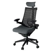 Act2(アクト2) エラストマ―バック 可動ヘッドレスト 4D可動肘 ランバーサポート付 ベース/ブラック 張地/ダークグレー 樹脂脚 ナイロンキャスター 受注生産品 KJ427PSET1C3T1Y