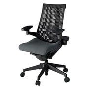 Act2(アクト2) エラストマ―バック 4D可動肘 ランバーサポート付 ベース/ブラック 張地/ダークグレー 樹脂脚 ナイロンキャスター 受注生産品 KJ427PS-T1C3T1