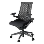 Act2(アクト2) エラストマ―バック 4D可動肘 ランバーサポート付 ベース/オフブラック 張地/ブラック 樹脂脚 ウレタンキャスター 受注生産品 KJ427PS-MW2T1W2