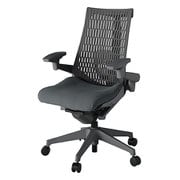 Act2(アクト2) エラストマ―バック 4D可動肘 ランバーサポート付 ベース/オフブラック 張地/ダークグレー 樹脂脚 ナイロンキャスター 受注生産品 KJ427PS-W2C3W2