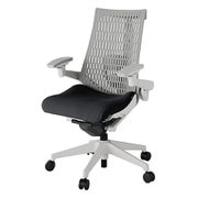 Act2（アクト2） エラストマ―バック 4D可動肘 ランバーサポート付 ベース/ライトグレー 張地/ブラック 樹脂脚 ウレタンキャスター 受注生産品 KJ427PS-MGNT1T6