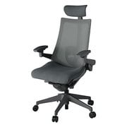 Act2(アクト2) メッシュバック 可動ヘッドレスト 4D可動肘 ランバーサポート付 ベース/オフブラック 張地/ダークグレー 樹脂脚 ウレタンキャスター 受注生産品 KJ-457JVEMW2C3Y