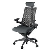 Act2(アクト2) エラストマ―バック 可動ヘッドレスト 4D可動肘付 ベース/オフブラック 張地/ダークグレー 樹脂脚 ナイロンキャスター 受注生産品 KJ447PSEW2C3W2Y