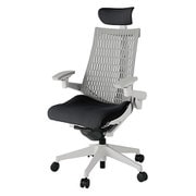 Act2（アクト2） エラストマ―バック 可動ヘッドレスト 4D可動肘付 ベース/ライトグレー 張地/ブラック 樹脂脚 ナイロンキャスター 受注生産品 KJ447PSEGNT1T6Y