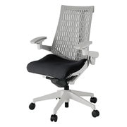 Act2（アクト2） エラストマ―バック 4D可動肘付 ベース/ライトグレー 張地/ブラック 樹脂脚 ナイロンキャスター 受注生産品 KJ447PS-GNT1T6