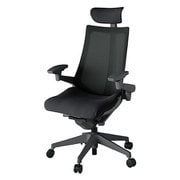 Act2(アクト2) メッシュバック 可動ヘッドレスト 4D可動肘付 ベース/オフブラック 張地/ブラック 樹脂脚 ナイロンキャスター 受注生産品 KJ-477JVE-W2T1Y
