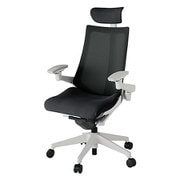 Act2（アクト2） メッシュバック 可動ヘッドレスト 4D可動肘付 ベース/ライトグレー 張地/ブラック 樹脂脚 ウレタンキャスター 受注生産品 KJ-477JVEMGNT1Y