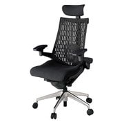 Act2（アクト2） エラストマ―バック 可動ヘッドレスト 4D可動肘 ランバーサポート付 ベース/ブラック 張地/ブラック アルミ脚 ナイロンキャスター 受注生産品 KJ427PSEZTT1T1Y