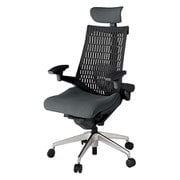 Act2（アクト2） エラストマ―バック 可動ヘッドレスト 4D可動肘 ランバーサポート付 ベース/ブラック 張地/ダークグレー アルミ脚 ナイロンキャスター 受注生産品 KJ427PSEZTC3T1Y