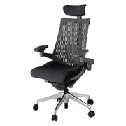 Act2（アクト2） エラストマ―バック 可動ヘッドレスト 4D可動肘 ランバーサポート付 ベース/オフブラック 張地/ブラック アルミ脚 ナイロンキャスター 受注生産品 KJ427PSEZDT1W2Y