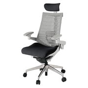 Act2（アクト2） エラストマ―バック 可動ヘッドレスト 4D可動肘 ランバーサポート付 ベース/ライトグレー 張地/ブラック アルミ脚 ナイロンキャスター 受注生産品 KJ427PSEZNT1T6Y