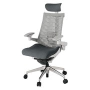 Act2（アクト2） エラストマ―バック 可動ヘッドレスト 4D可動肘 ランバーサポート付 ベース/ライトグレー 張地/ダークグレー アルミ脚 ウレタンキャスター 受注生産品 KJ427PSEMZNCT6Y