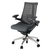 Act2(アクト2) エラストマ―バック 4D可動肘 ランバーサポート付 ベース/オフブラック 張地/ダークグレー アルミ脚 ナイロンキャスター 受注生産品 KJ427PS-ZDC3W2