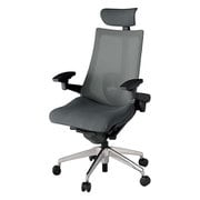 Act2（アクト2） メッシュバック 可動ヘッドレスト 4D可動肘 ランバーサポート付 ベース/ブラック 張地/ダークグレー アルミ脚 ウレタンキャスター 受注生産品 KJ-457JVEMZTC3Y