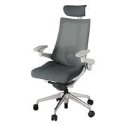 Act2（アクト2） メッシュバック 可動ヘッドレスト 4D可動肘 ランバーサポート付 ベース/ライトグレー 張地/ダークグレー アルミ脚 ナイロンキャスター 受注生産品 KJ-457JVE-ZNC3Y