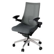 Act2（アクト2） メッシュバック 4D可動肘 ランバーサポート付 ベース/ブラック 張地/ダークグレー アルミ脚 ウレタンキャスター 受注生産品 KJ-457JVM-ZTC3