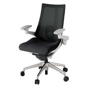 Act2（アクト2） メッシュバック 4D可動肘 ランバーサポート付 ベース/ライトグレー 張地/ブラック アルミ脚 ナイロンキャスター 受注生産品 KJ-457JV-ZNT1