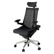 Act2（アクト2） エラストマ―バック 可動ヘッドレスト 4D可動肘付 ベース/ブラック 張地/ブラック アルミ脚 ナイロンキャスター 受注生産品 KJ447PSEZTT1T1Y
