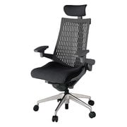 Act2（アクト2） エラストマ―バック 可動ヘッドレスト 4D可動肘付 ベース/オフブラック 張地/ブラック アルミ脚 ナイロンキャスター 受注生産品 KJ447PSEZDT1W2Y