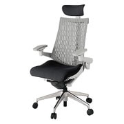 Act2（アクト2） エラストマ―バック 可動ヘッドレスト 4D可動肘付 ベース/ライトグレー 張地/ブラック アルミ脚 ウレタンキャスター 受注生産品 KJ447PSEMZNTT6Y